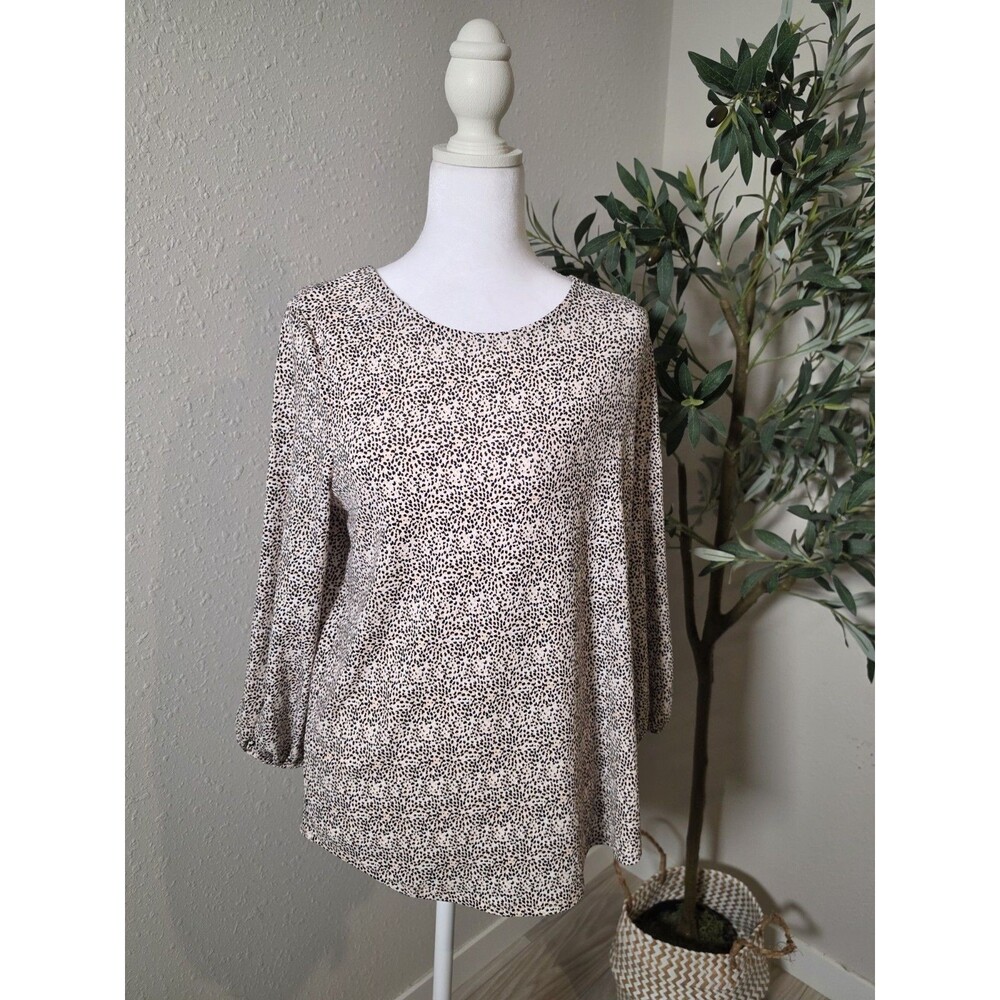 Adrianna Papell Leopard Print Blouse Size M NWT